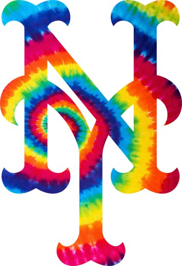 New York Mets rainbow spiral tie-dye logo vinyl decal